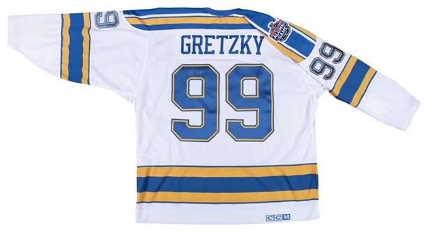 2017 Wayne Gretzky Game Used & Signed St. Louis Blues NHL Winter Classic Alumni Game Jersey Photo Matched To 3rd Period - Possibly His Last Game Used Jersey! (MeiGray & Beckett)